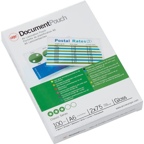 ⁨Folia do laminacji GBC Pouch A6 75Mic 100szt. 3743152⁩ w sklepie Wasserman.eu