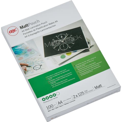 ⁨Folia do laminacji GBC Pouch A4 125Mic matt 100szt. 3747241⁩ w sklepie Wasserman.eu