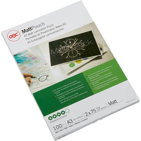 ⁨Folia do laminacji GBC Pouch A3 75Mic matt 100szt. 41660E⁩ w sklepie Wasserman.eu