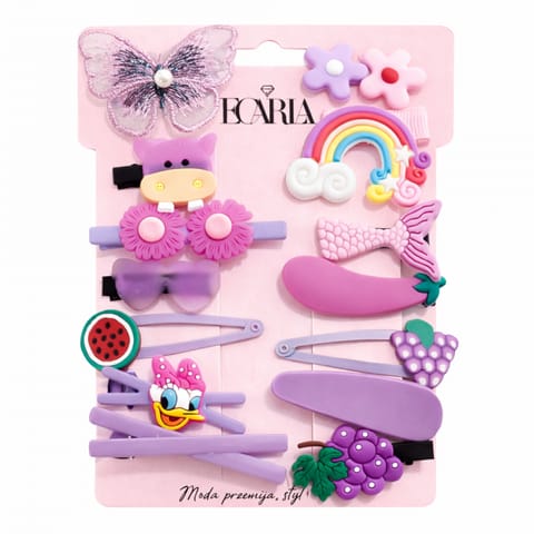 ⁨Zestaw pakiet 14w1 spinek wsuwek do włosów, dziecięcych VIOLET SP282⁩ w sklepie Wasserman.eu