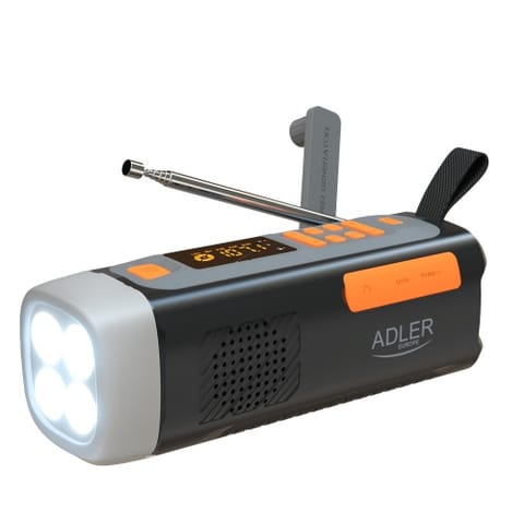 ⁨Radio Awaryjne z Panelem Słonecznym, Korbką i Powerbankiem | Bluetooth 5.0 | Latarka LED 4W | 4500 mAh⁩ w sklepie Wasserman.eu