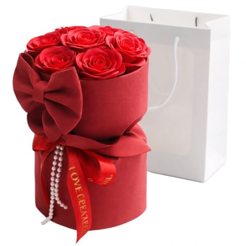 ⁨Flower box, bukiet zapachowych kwiatów mydlanych w pudełku 8szt. LED BUK24CZE⁩ w sklepie Wasserman.eu