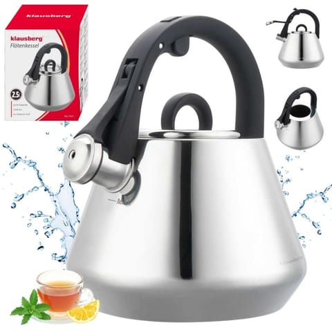 ⁨CZAJNIK STALOWY Z GWIZDKIEM 2,5L KLAUSBERG KB-7947⁩ w sklepie Wasserman.eu