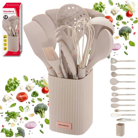 ⁨ZESTAW 12 SILIKONOWYCH PRZYBORÓW KUCHENNYCH W STOJAKU KLAUSBERG KB-9012⁩ w sklepie Wasserman.eu