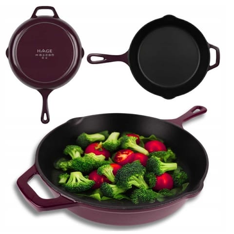⁨EMALIOWANA PATELNIA ŻELIWNA 26cm HAGE EGGPLANT⁩ w sklepie Wasserman.eu