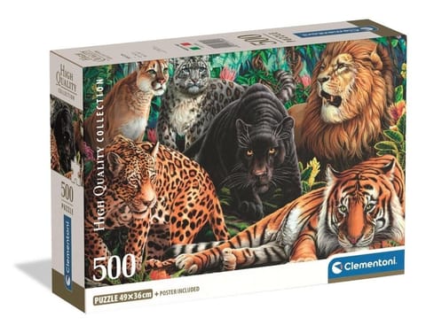 ⁨Puzzle 500 Wild Cats⁩ w sklepie Wasserman.eu