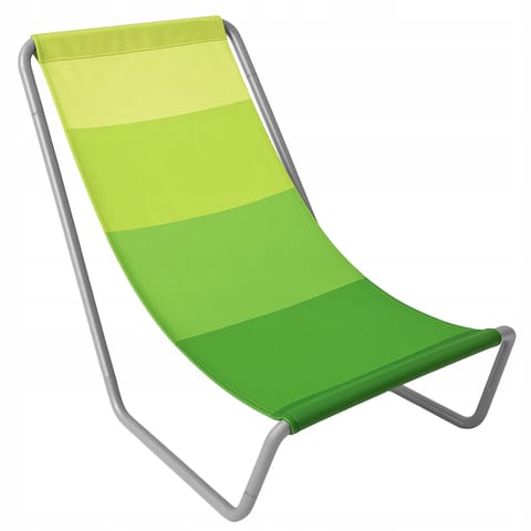 ⁨Leżak turystyczny plażowy składany Olek zielone pasy⁩ w sklepie Wasserman.eu