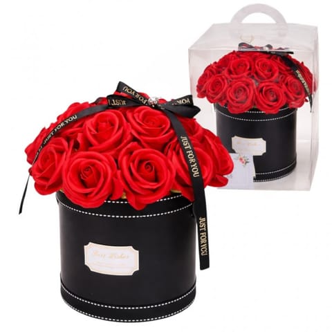 ⁨Flower box, bukiet zapachowych kwiatów mydlanych w pudełku 21szt. BUK08CZE⁩ w sklepie Wasserman.eu