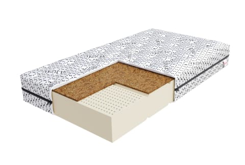 ⁨Materac lateksowy TORO MAX Lateks perforowany, kokos - 80 x 200 - H2 średnio miękki / H3 średnio twardy - 20 cm⁩ w sklepie Wasserman.eu