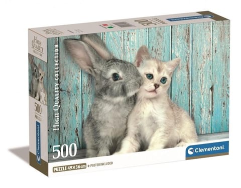 ⁨Puzzle 500 Compact Cat & Bunny⁩ w sklepie Wasserman.eu