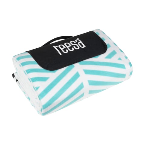 ⁨Koc mata piknikowa z izolacją i długim paskiem 200x300 cm TEESA - niebieski kłos⁩ w sklepie Wasserman.eu