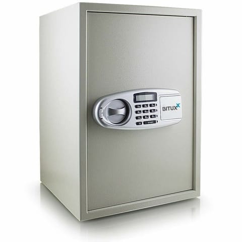 ⁨Sejf biurowy elektroniczny na kod + kluczyki na szyfr 35x52cm duży naścienny⁩ w sklepie Wasserman.eu