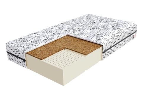 ⁨Materac lateksowy TORO MAX Lateks perforowany, kokos - 160 x 200 - H2 średnio miękki / H3 średnio twardy - 20 cm⁩ w sklepie Wasserman.eu