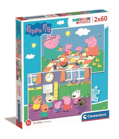 ⁨Puzzle 2x60 Super Kolor Świnka Peppa⁩ w sklepie Wasserman.eu