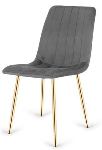 ⁨Krzesło tapicerowane AURORA VELVET DARK GREY GOLD⁩ w sklepie Wasserman.eu