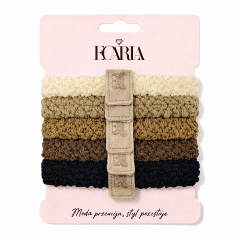 ⁨Zestaw frotek gumek 5w1 na plakietce, misie brąz beż GUM191⁩ w sklepie Wasserman.eu