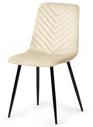 ⁨Krzesło tapicerowane TRIO VELVET BEIGE⁩ w sklepie Wasserman.eu