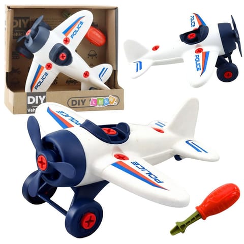 ⁨Zestaw Kreatywny DIY Samolot do Skręcania Policyjny Śrubokręt⁩ w sklepie Wasserman.eu