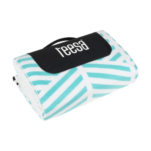 ⁨Koc mata piknikowa z izolacją i długim paskiem 200x300 cm TEESA - niebieski kłos⁩ w sklepie Wasserman.eu