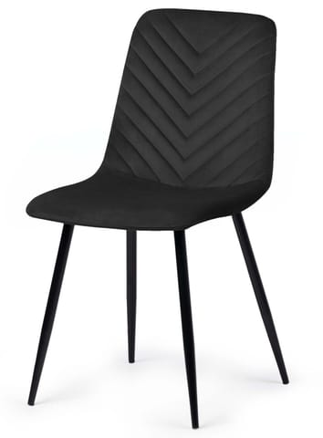 ⁨Krzesło tapicerowane TRIO VELVET BLACK⁩ w sklepie Wasserman.eu