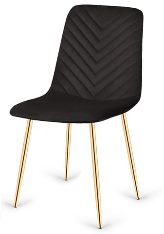 ⁨Krzesło tapicerowane TRIO VELVET BLACK GOLD⁩ w sklepie Wasserman.eu