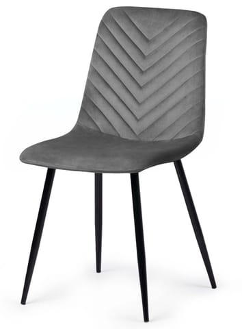 ⁨Krzesło tapicerowane TRIO VELVET DARK GREY⁩ w sklepie Wasserman.eu