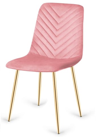 ⁨Krzesło tapicerowane TRIO VELVET PINK GOLD⁩ w sklepie Wasserman.eu