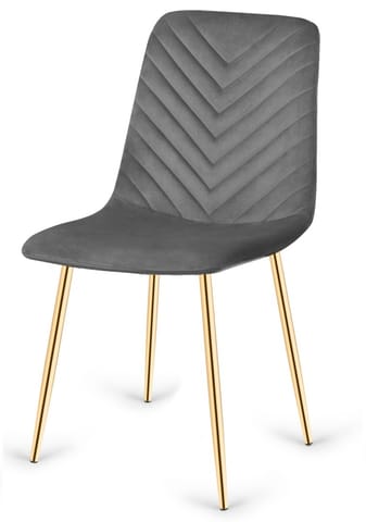 ⁨Krzesło tapicerowane TRIO VELVET DARK GREY GOLD⁩ w sklepie Wasserman.eu