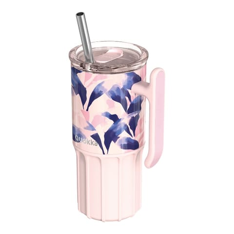 ⁨Quokka Umi - Kubek termiczny ze stali nierdzewnej 720 ml ze słomką i silikonową podstawką (Blue Feather)⁩ w sklepie Wasserman.eu