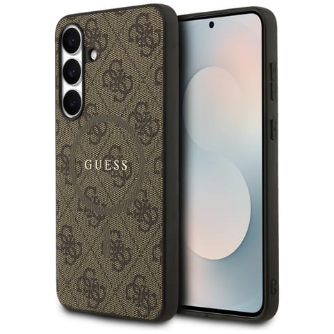 ⁨Etui Guess 4G Ring Classic Logo MagSafe  do Samsung Galaxy S25 FE brązowy⁩ w sklepie Wasserman.eu