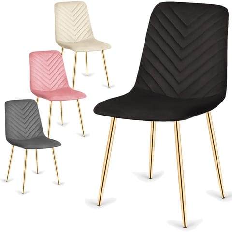 ⁨Krzesła tapicerowane TRIO VELVET GOLD zestaw 4 sztuk kolory do wyboru⁩ w sklepie Wasserman.eu