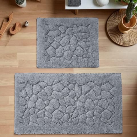 ⁨Komplet łazienkowy BOSTON 10 GREY szary 60x100 cm i 50x60 cm⁩ w sklepie Wasserman.eu