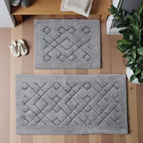 ⁨Komplet łazienkowy BOSTON 12 GREY szary 60x100 cm i 50x60 cm⁩ w sklepie Wasserman.eu