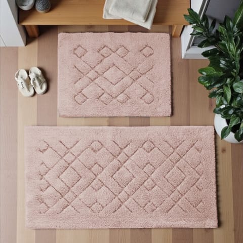 ⁨Komplet łazienkowy BOSTON 12 PINK 60x100 cm i 50x60 cm pudrowy⁩ w sklepie Wasserman.eu