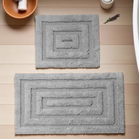 ⁨Komplet łazienkowy BOSTON 13 GREY szary 60x100 cm i 50x60 cm⁩ w sklepie Wasserman.eu