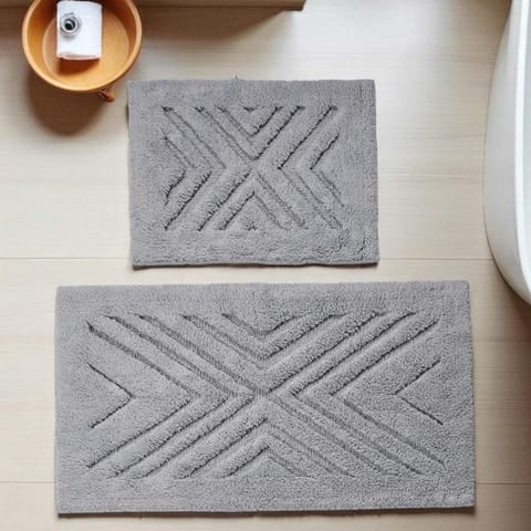 ⁨Komplet łazienkowy BOSTON 15 GREY szary 60x100 cm i 50x60 cm⁩ w sklepie Wasserman.eu