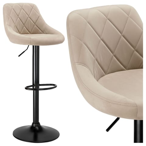 ⁨Hoker barowy Cydro black beżowy Velvet⁩ w sklepie Wasserman.eu