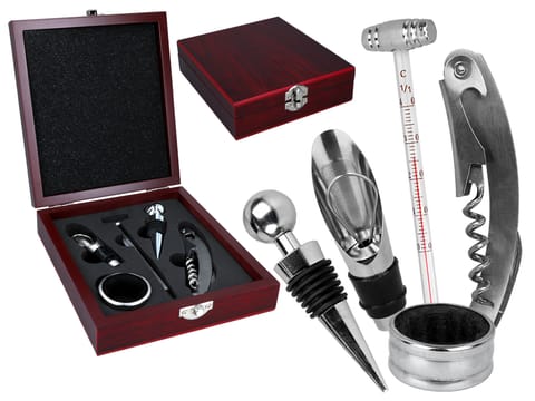 ⁨Kpl. do otwierania wina w drewnianym pudełku (5 elementy)⁩ w sklepie Wasserman.eu