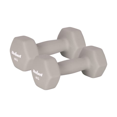 ⁨Hantelki żeliwne neoprenowe HEX 2x4kg, REBEL ACTIVE⁩ w sklepie Wasserman.eu