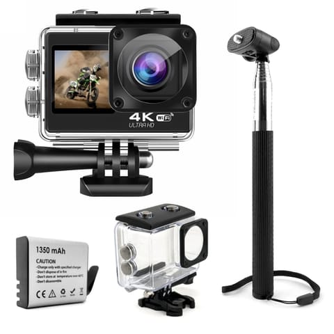 ⁨Kamera Sportowa 4K UHD 60FPS Akcesoria WiFi USB-C Pilot Wodoodporna Gomedia⁩ w sklepie Wasserman.eu