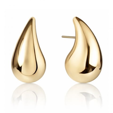 Kolczyki ze stali szlachetnej pozłacanej wkrętki KROPLE 2,7 cm KST3179 w sklepie Wasserman.eu