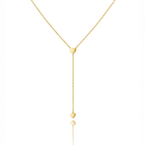 ⁨Długi naszyjnik stal szlachetna pozłacana 14k złotem, celebrytki SERCA NST2240⁩ w sklepie Wasserman.eu