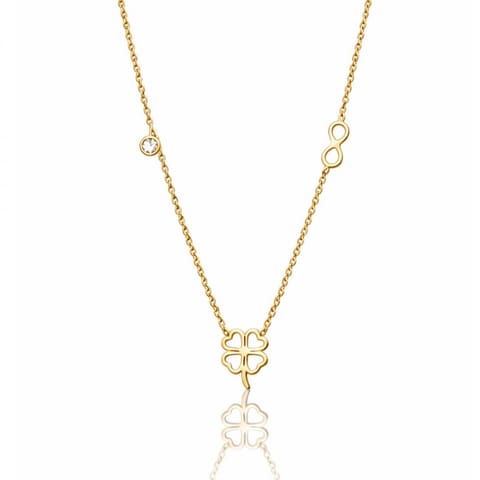 ⁨Naszyjnik stal szlachetna pozłacana 14k złotem, celebrytka KONICZYNKA, cyrkonia NST2250⁩ w sklepie Wasserman.eu