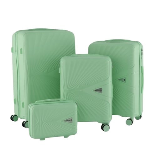 ⁨Walizka twarda 60L na 4 kółkach lekka zamek TSA teleskopowy uchwyt zielona⁩ w sklepie Wasserman.eu
