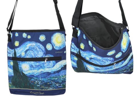 ⁨Torebka z suwakiem i paskiem na ramię - V. van Gogh, Gwiaździsta Noc (CARMANI)⁩ w sklepie Wasserman.eu