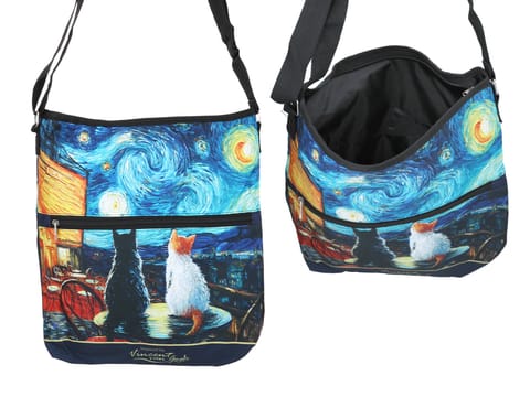 ⁨Torebka z suwakiem i paskiem na ramię - inspirowana malarstwem V. van Gogh (CARMANI)⁩ w sklepie Wasserman.eu