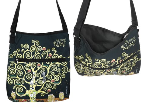 ⁨Torebka z suwakiem i paskiem na ramię - G. Klimt, Drzewo życia (CARMANI)⁩ w sklepie Wasserman.eu