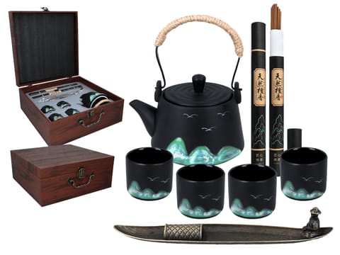⁨Zestaw do herbaty dla 4 osób+ kadzidełka⁩ w sklepie Wasserman.eu