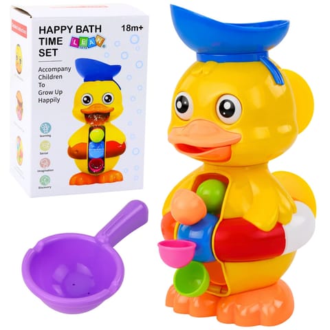 ⁨Zabawka Interaktywna Do Kąpieli Kaczka Z Młynkiem Przyssawki Łyżeczka⁩ w sklepie Wasserman.eu