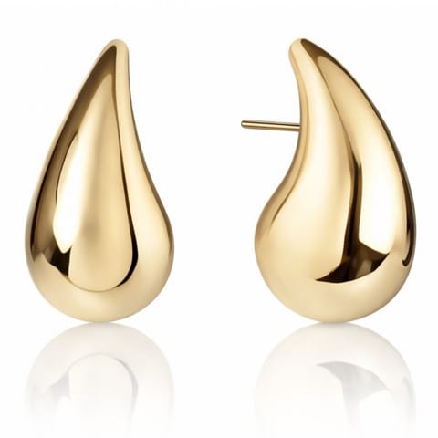 ⁨Kolczyki ze stali szlachetnej pozłacanej wkrętki 3,1 cm KROPLE KST3113⁩ w sklepie Wasserman.eu